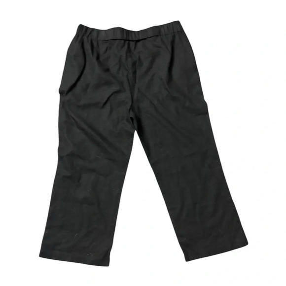 Joie Black Pull On Linen Blend Wide Leg Cropped Pants Size XL - Picture 2 of 4